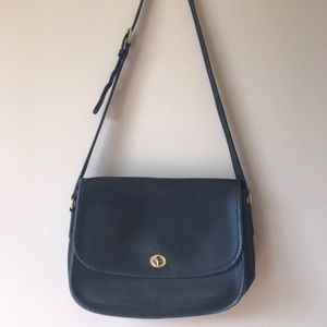 Vintage Coach black leather crossbody bag